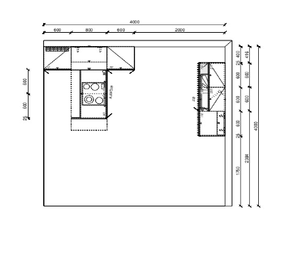 Grundriss Häcker moderne Küche Uno