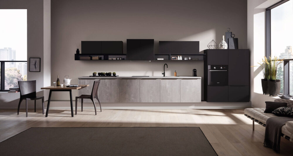 Häcker Design Küchenzeile schwarz