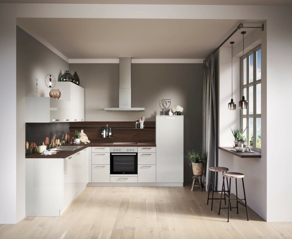 Häcker L-Küche Brillant Satin
