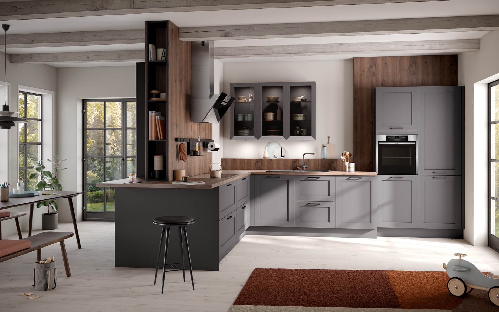 Häcker L-Küche lotus graphit