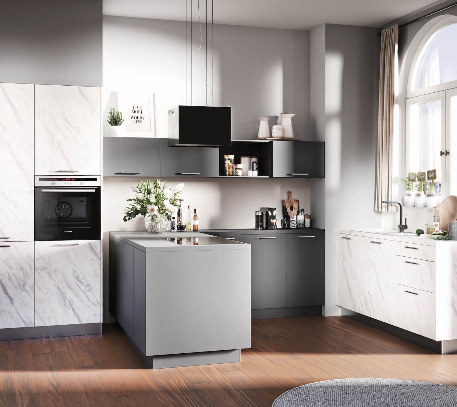 Häcker U-Küche Carrara