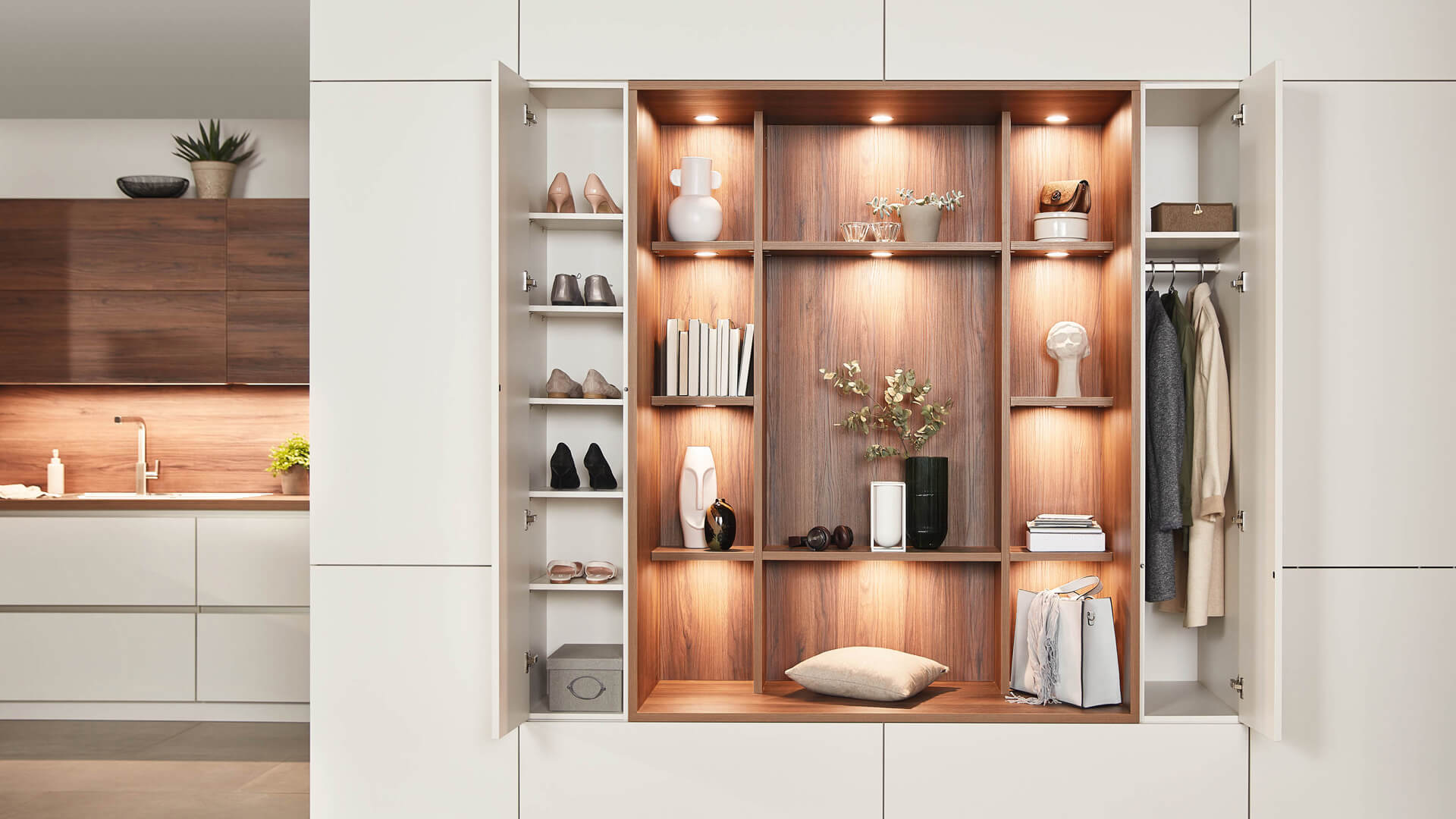 Sachsenküchen Lara Edda Holz Wandschrank Regal